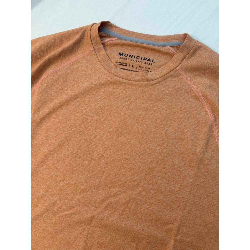 Municipal Sport Utility Gear Mens Large Heather Orange Performance T-Shirt L - Picture 8 of 9
